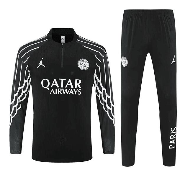 psg tracksuit black and white