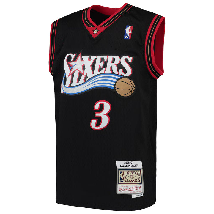 Mitchell and Ness NBA Philadelphia 76ers 2000-2001 Allen Iverson Swingman Jersey Black