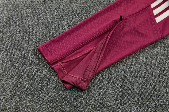 R M Cream &amp; Burgundy Training Tracksuit 2026 – Half-Zip Set