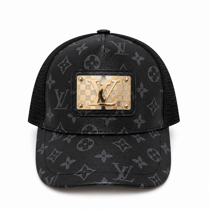 Black Gold Monogram Cap – Signature Plate