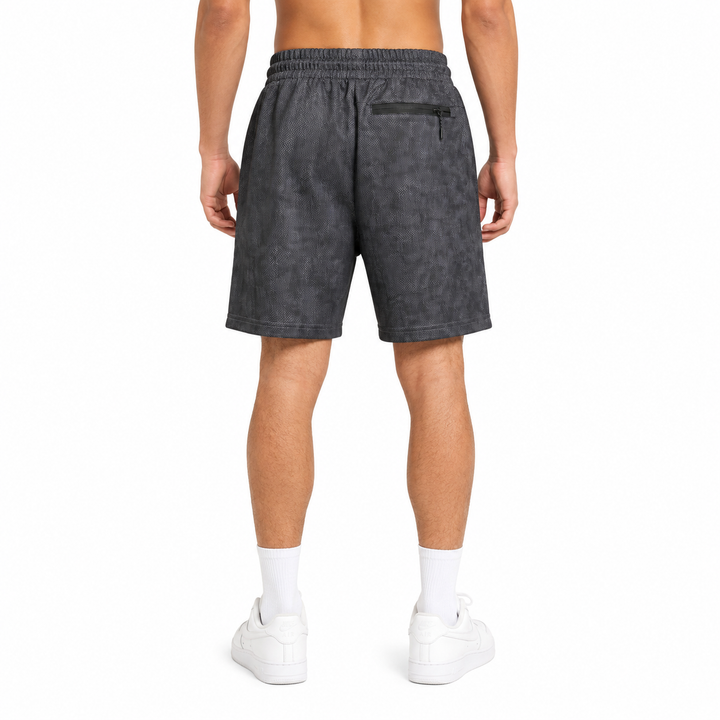 Black Acid Wash Essential Training Shorts 3768