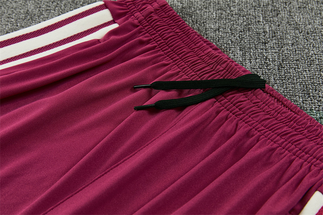 R M Cream &amp; Burgundy Training Tracksuit 2026 – Half-Zip Set