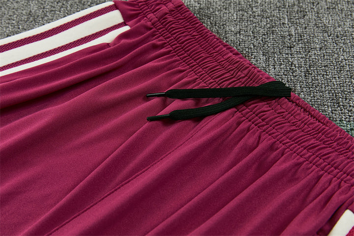 R M Cream &amp; Burgundy Training Tracksuit 2026 – Half-Zip Set