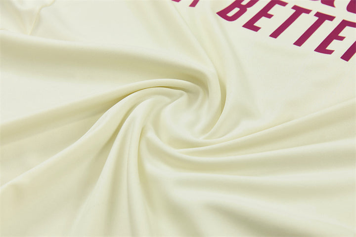 R M Cream &amp; Burgundy Training Tracksuit 2026 – Half-Zip Set