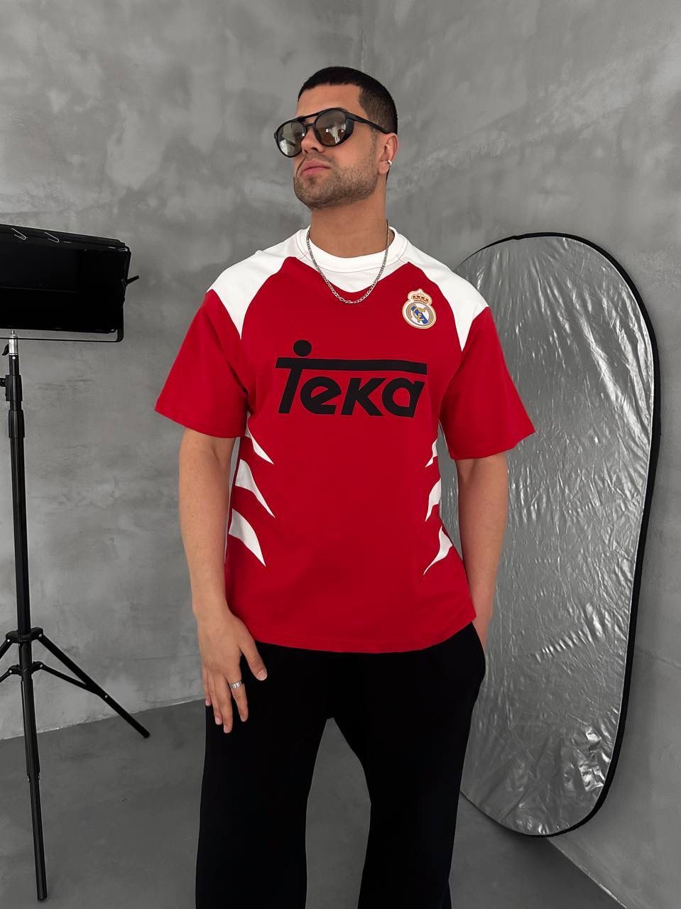 Men’s Red Retro Football Jersey T-Shirt