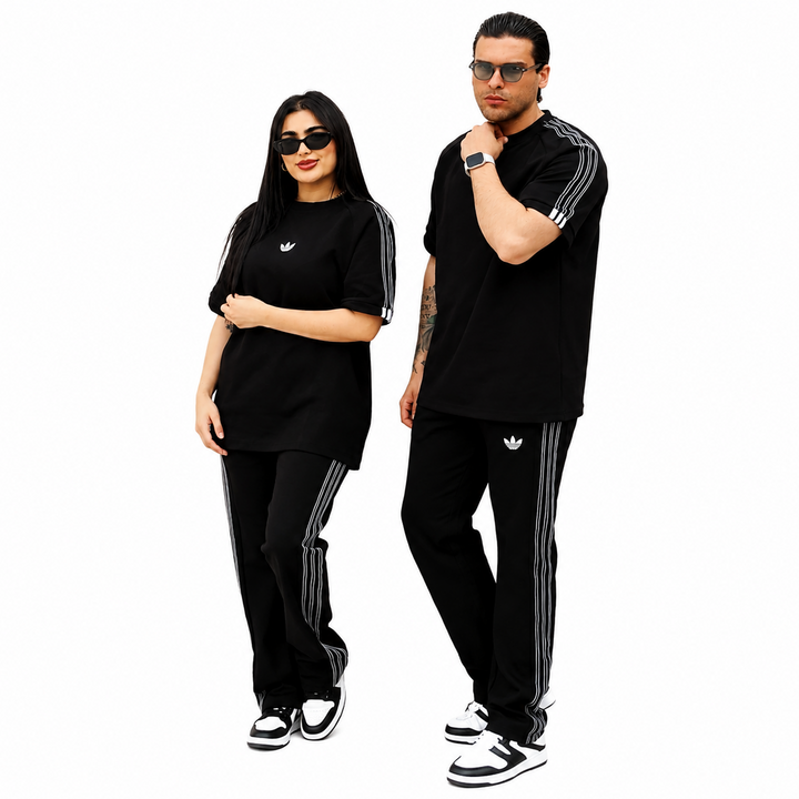 Heritage 3-Stripes Oversized Track Set – BLACK