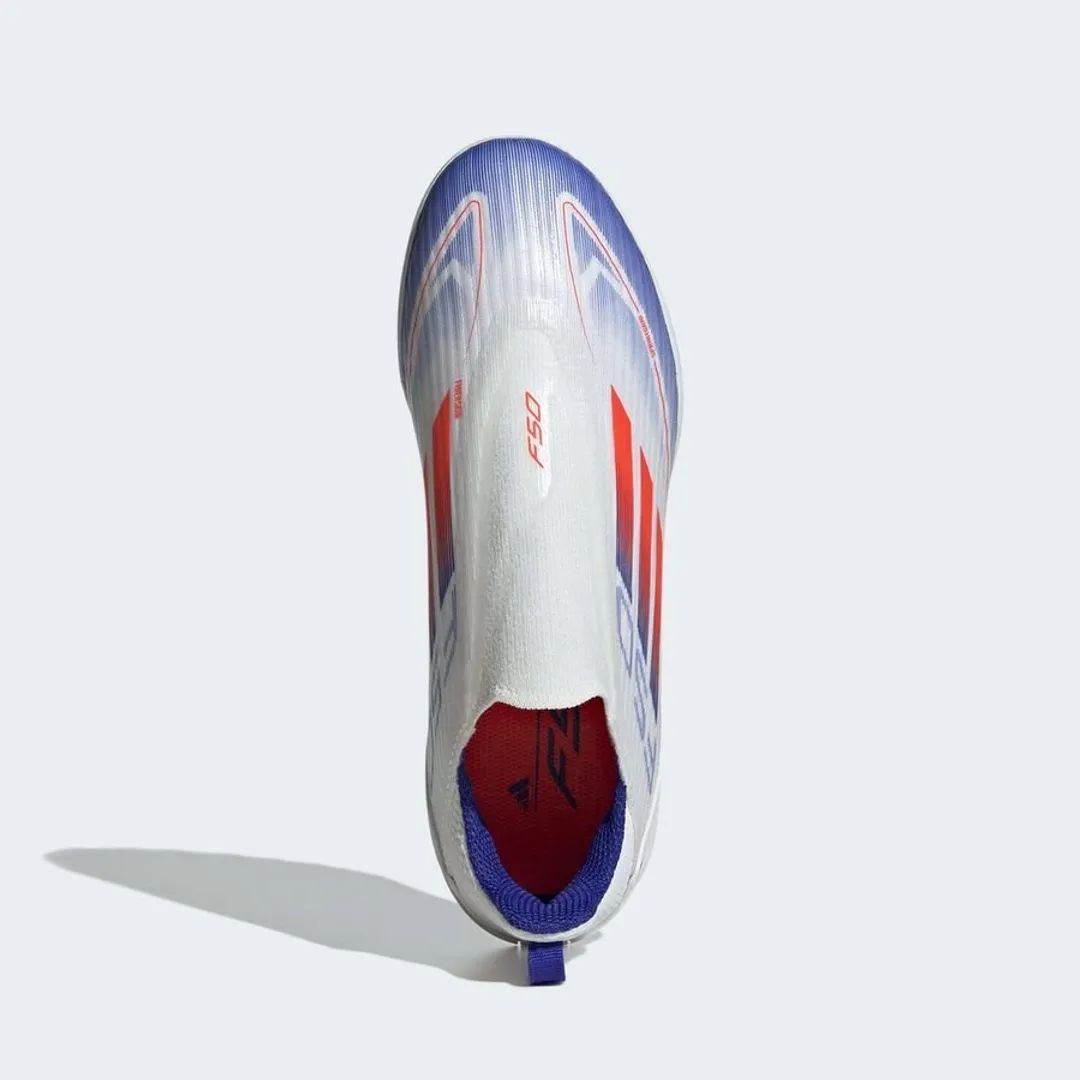 ADIDAS F50 LEAGUE LACELESS TF ADVANCEMENT - FOOTWEAR WHITE/SOLAR RED/LUCID BLUE