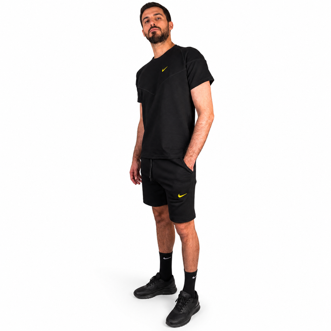 Men’s Black Performance T-Shirt &amp; Shorts Set