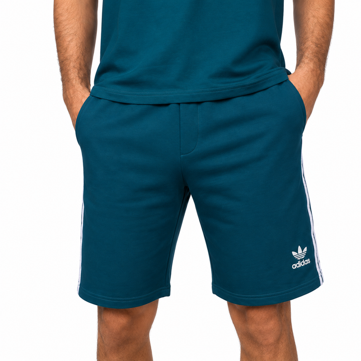 Men’s Colorblock Raglan T-Shirt &amp; Shorts Set – Teal/Orange/White