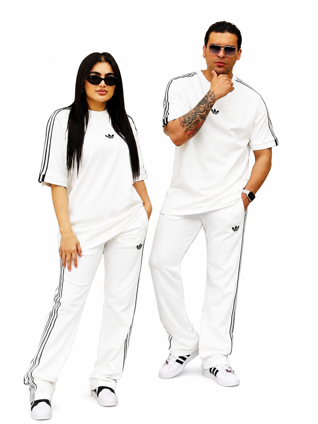 Heritage 3-Stripes Oversized Track Set – WHITE