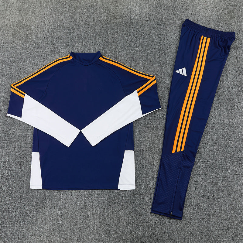 RM Quarter-Zip Training Tracksuit Set - Navy / Orange / White