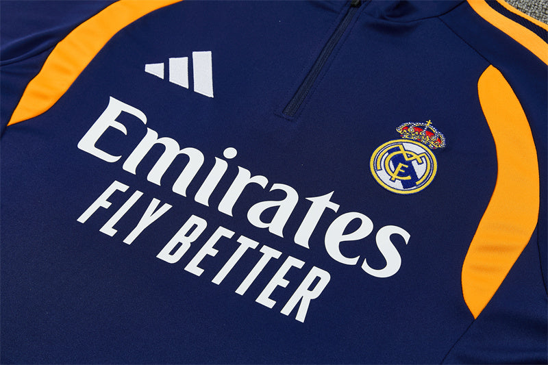 RM Quarter-Zip Training Tracksuit Set - Navy / Orange / White