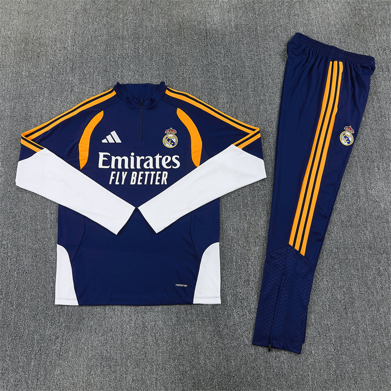 RM Quarter-Zip Training Tracksuit Set - Navy / Orange / White