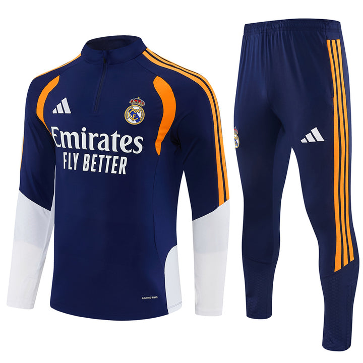 RM Quarter-Zip Training Tracksuit Set - Navy / Orange / White