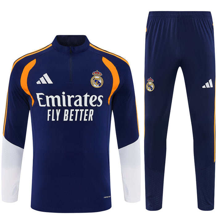 RM Quarter-Zip Training Tracksuit Set - Navy / Orange / White