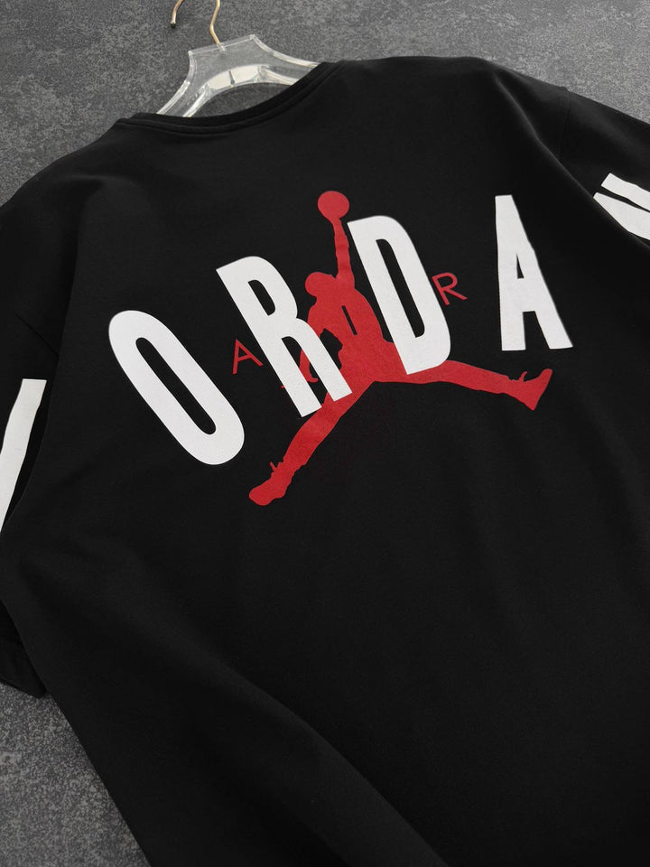 Men’s Oversized Black Streetwear T-Shirt with Back Graphic Print
