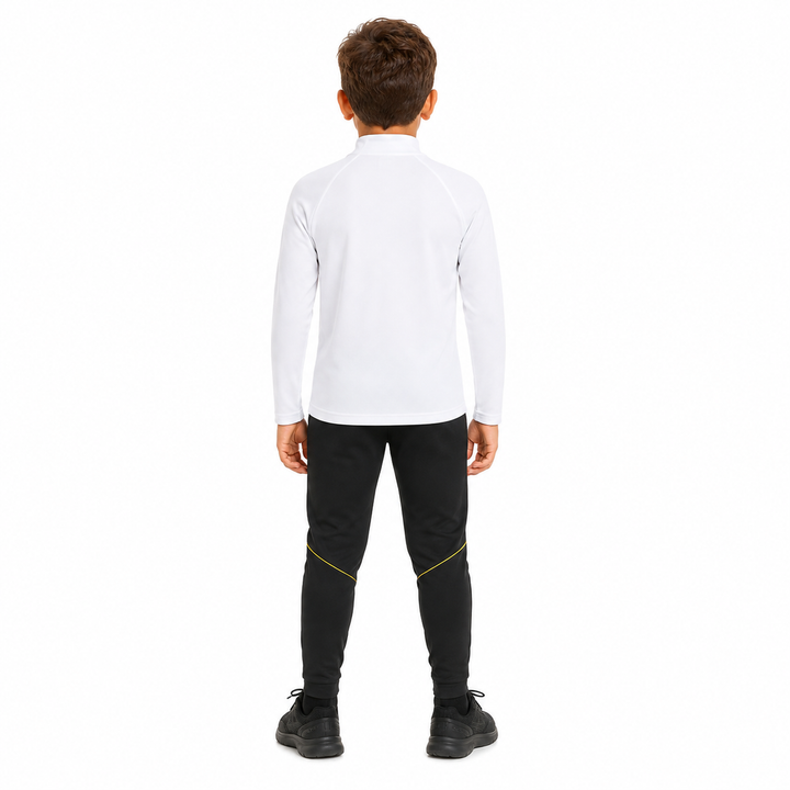 BRC Kids White Training Tracksuit – Quarter Zip Top &amp; Joggers