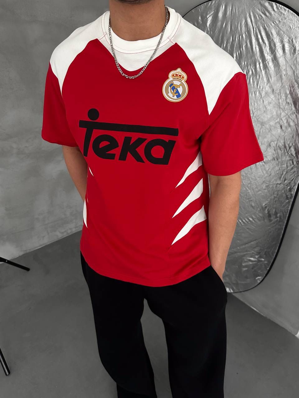 Men’s Red Retro Football Jersey T-Shirt