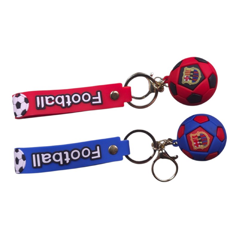 Barc_a Football Keychain – Red & Blue