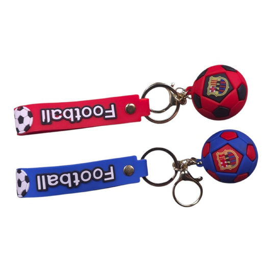 Barc_a Football Keychain – Red & Blue