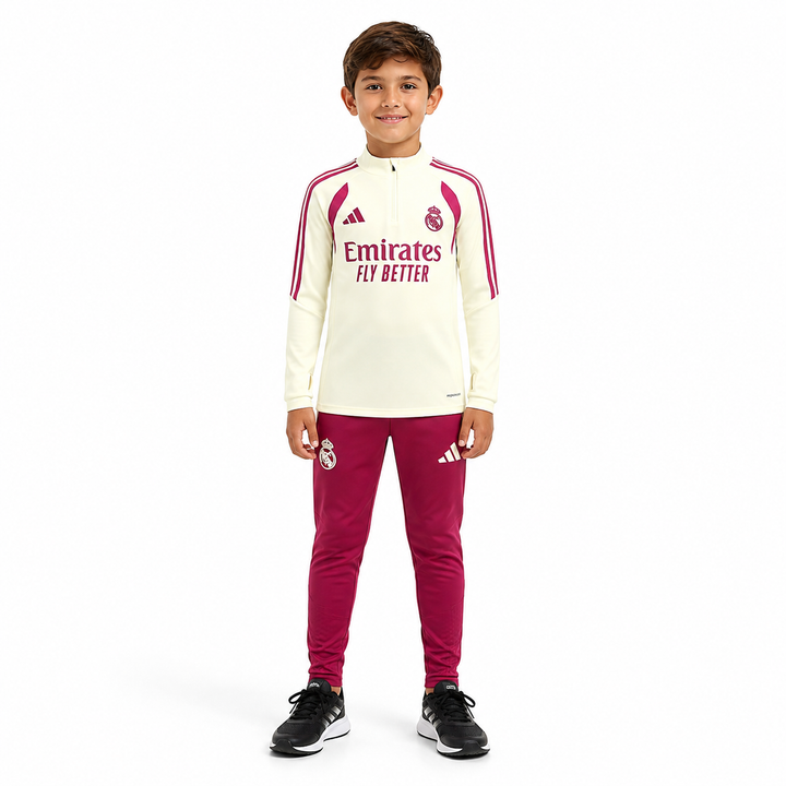 RM Kids Cream Training Tracksuit – Quarter Zip Top &amp; Joggers