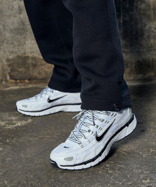 Nike P-6000 White Metallic Silver Black