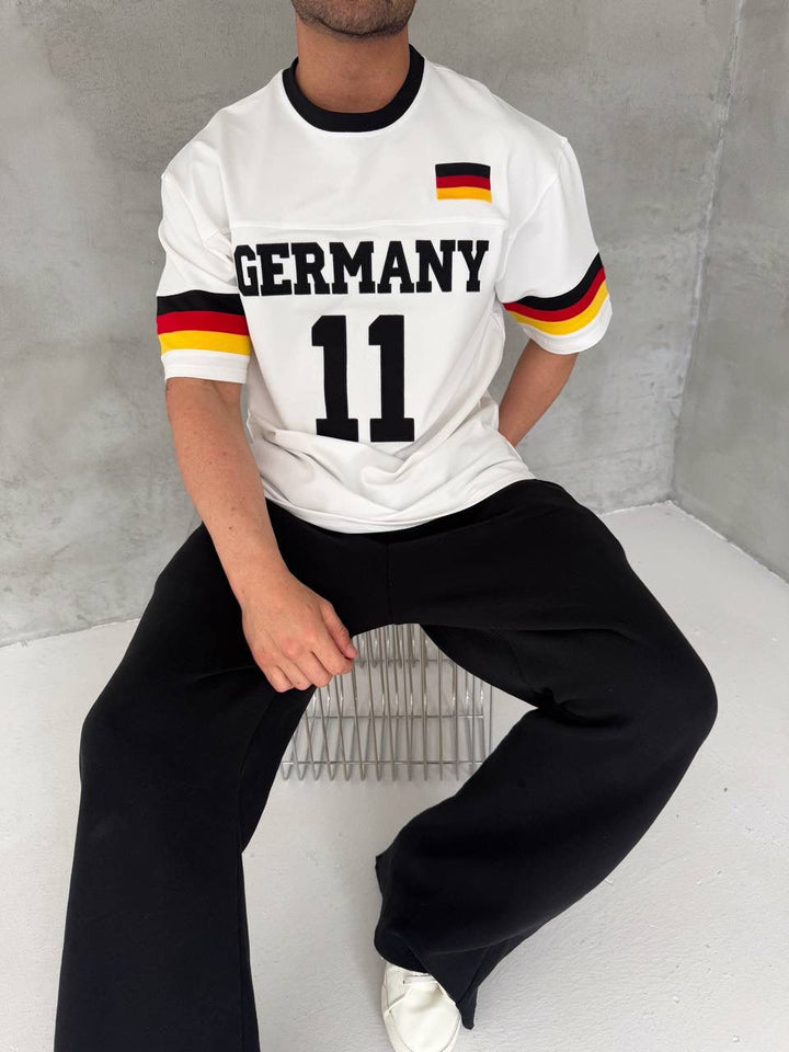 Germany 11 Oversized Jersey Tee – White/Black