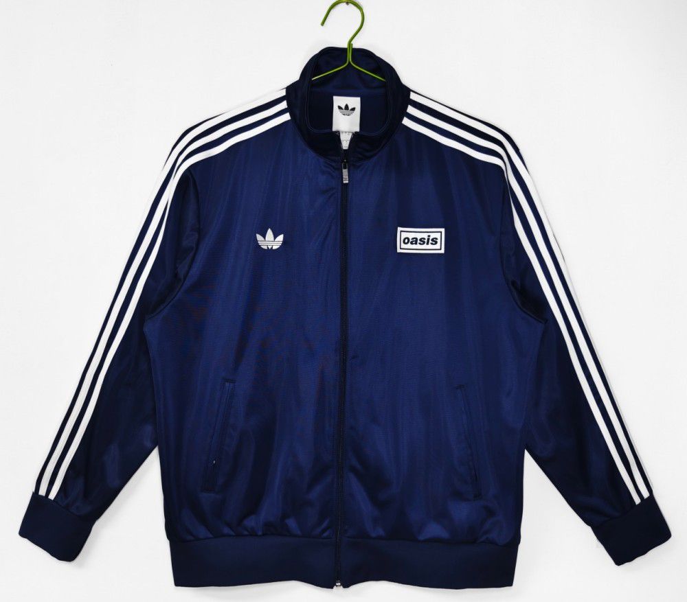adidas Oasis Tour Logo Blue 3-Stripes Classic Top Men Jacket – amzunit