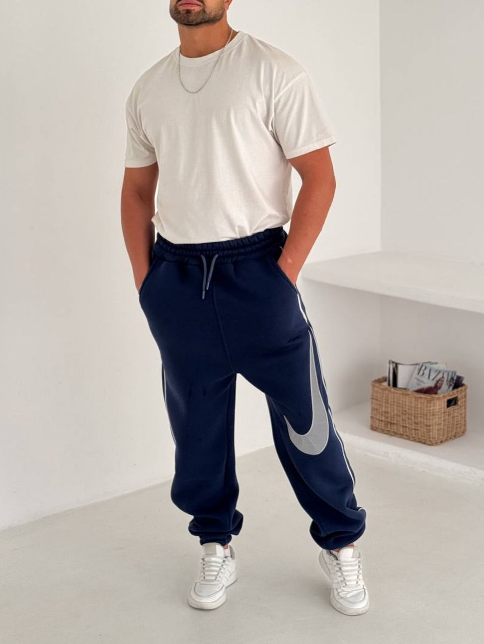 Nike Oversized Jogger Sweatpants with Large Swoosh