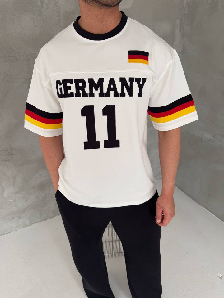 Germany 11 Oversized Jersey Tee – White/Black