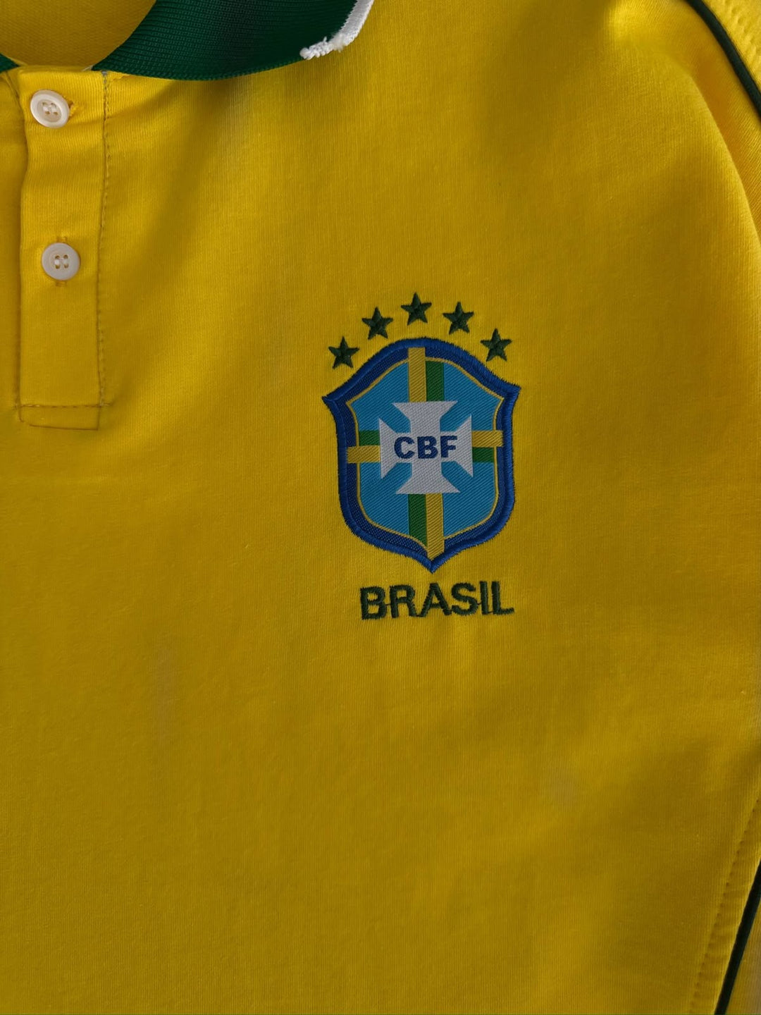 Men’s Brazil-Inspired Retro Football Polo Shirt – Yellow/Green