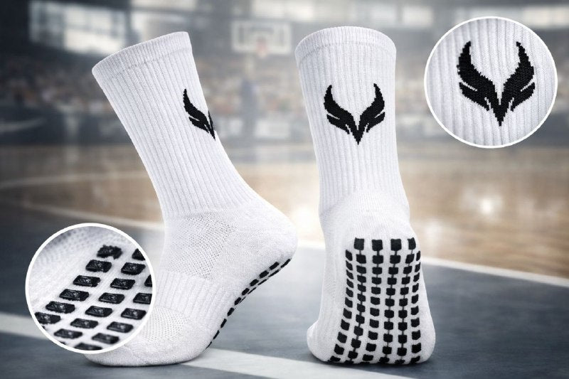 AMZUNIT Grip Socks Anti-Slip – Football, Gym & Training Crew Socks (Breathable & Arch Support)