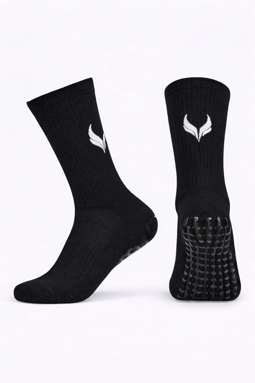 AMZUNIT Grip Socks Anti-Slip – Football, Gym & Training Crew Socks (Breathable & Arch Support)