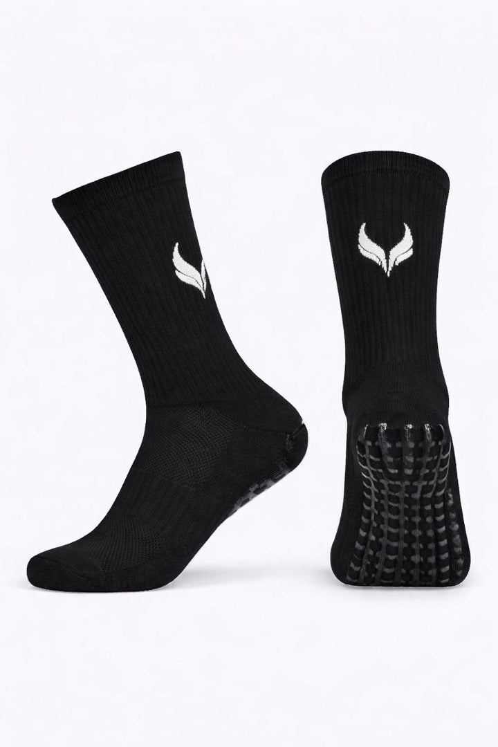 AMZUNIT Grip Socks Anti-Slip – Football, Gym & Training Crew Socks (Breathable & Arch Support)