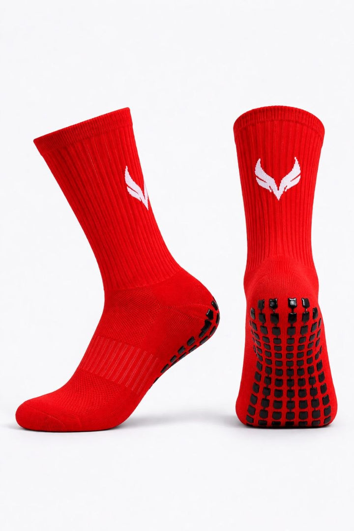 AMZUNIT Grip Socks Anti-Slip – Football, Gym & Training Crew Socks (Breathable & Arch Support)