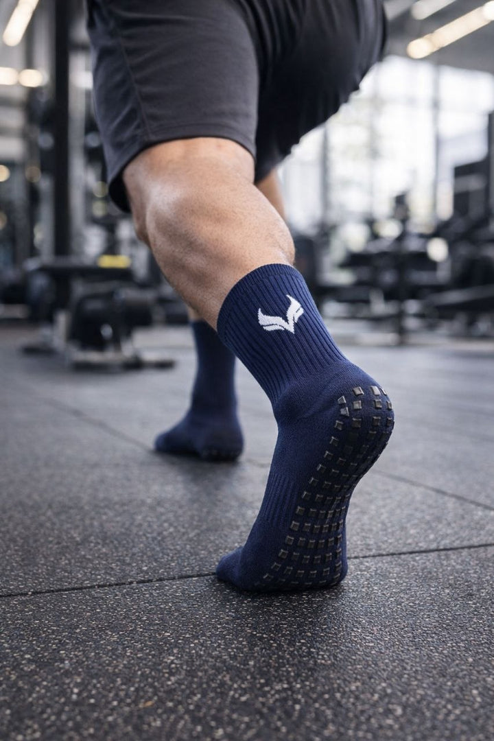 AMZUNIT Grip Socks Anti-Slip – Football, Gym & Training Crew Socks (Breathable & Arch Support)