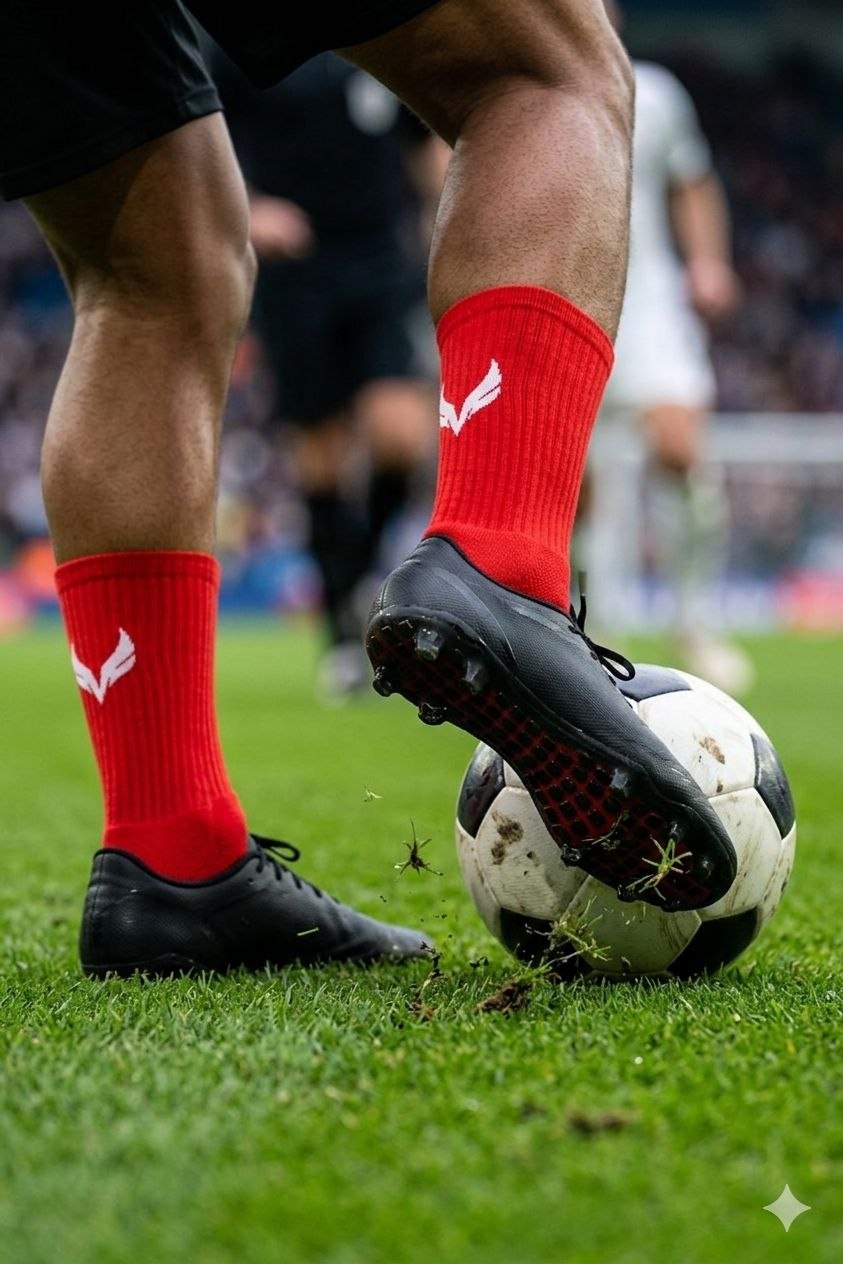 AMZUNIT Grip Socks Anti-Slip – Football, Gym & Training Crew Socks (Breathable & Arch Support)