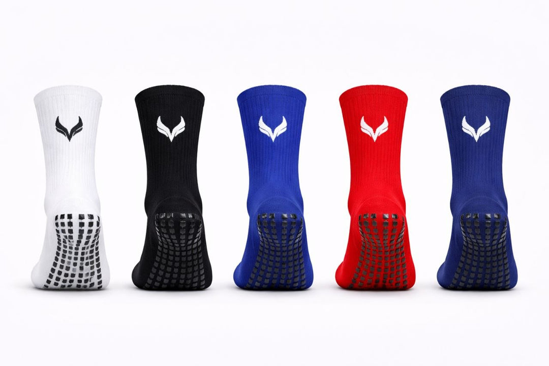 AMZUNIT Grip Socks Anti-Slip – Football, Gym & Training Crew Socks (Breathable & Arch Support)