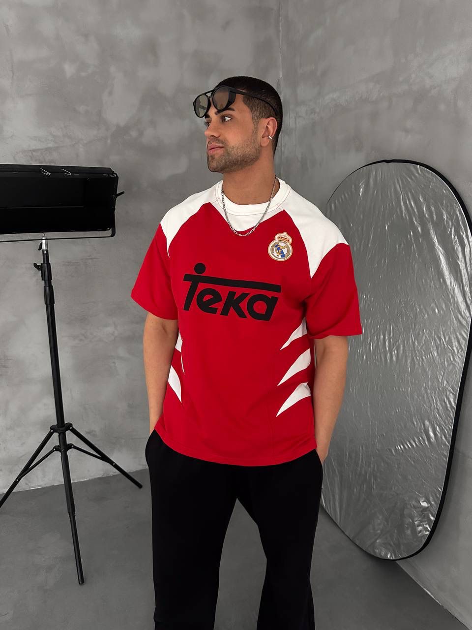 Men’s Red Retro Football Jersey T-Shirt