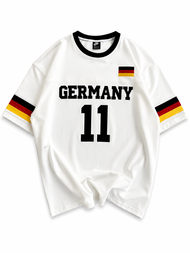 Germany 11 Oversized Jersey Tee – White/Black