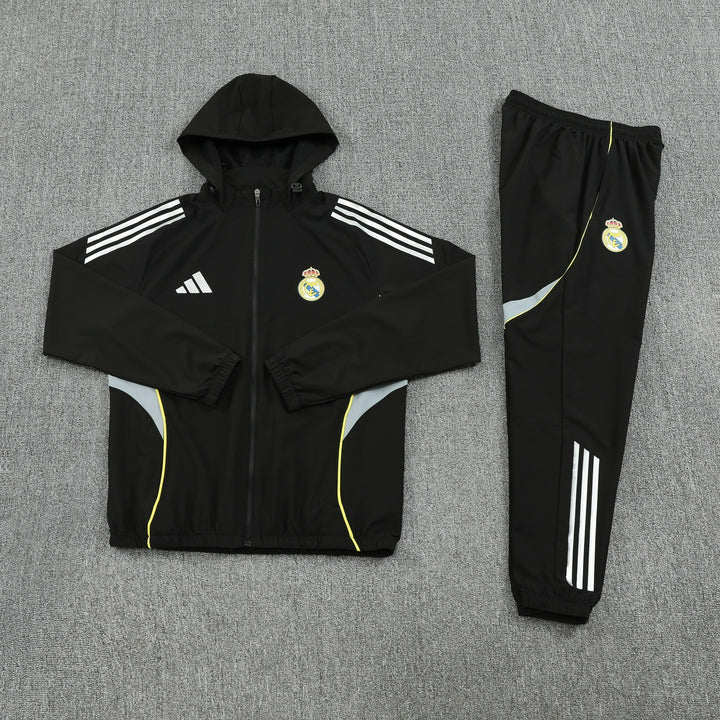 RM Black Hoodie Windbreaker Jacket Suit