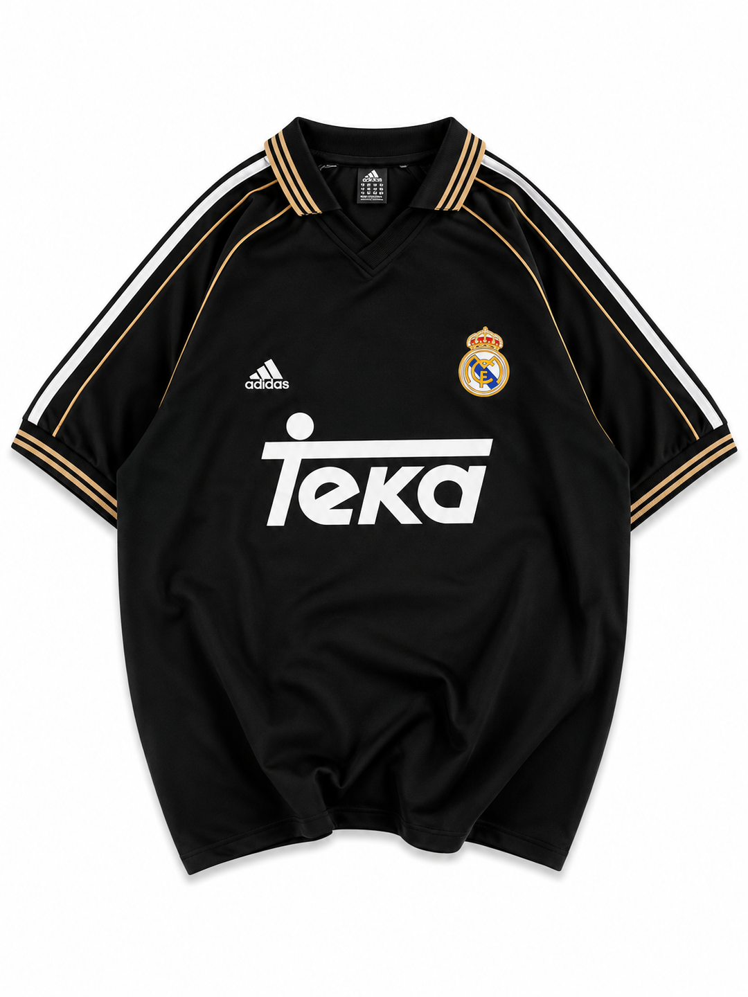 RM-Inspired Retro Polo Jersey Shirt – Black/Gold