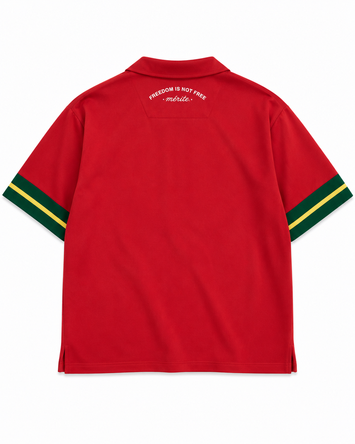 Portugal 90 Oversized Button-Up Football Shirt – Red/Green