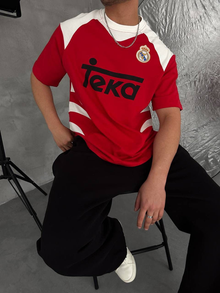 Men’s Red Retro Football Jersey T-Shirt