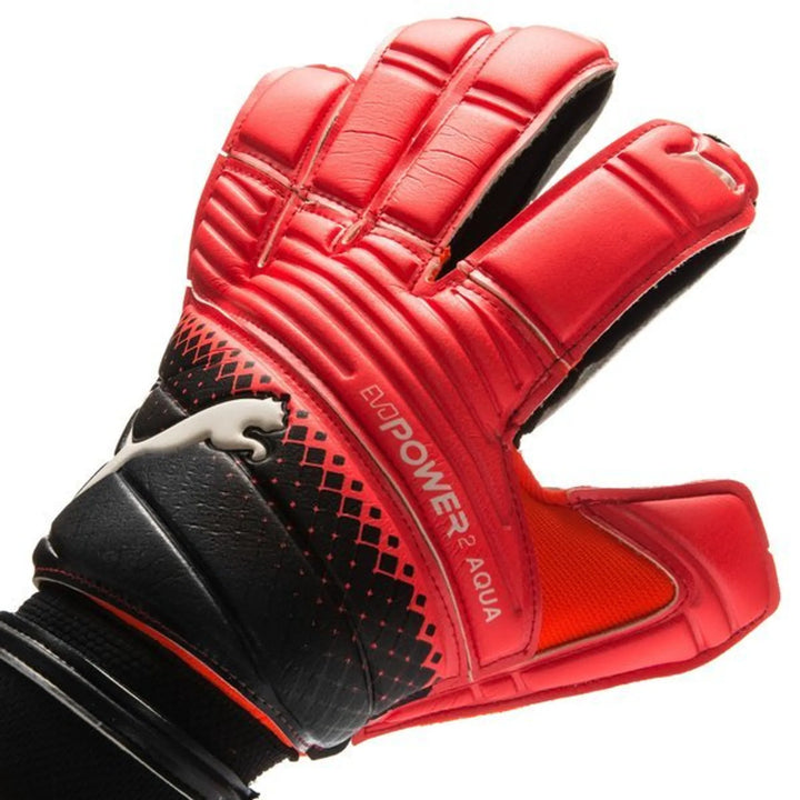 Puma EvoPower Grip Aqua Goalkeeper Gloves – Red/Black Edition
