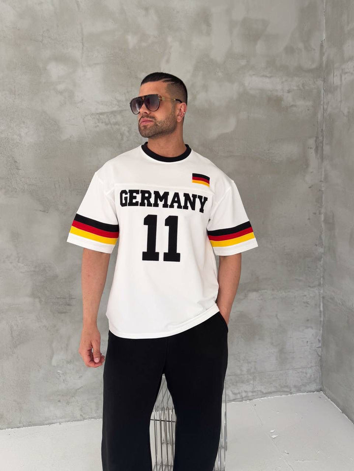 Germany 11 Oversized Jersey Tee – White/Black
