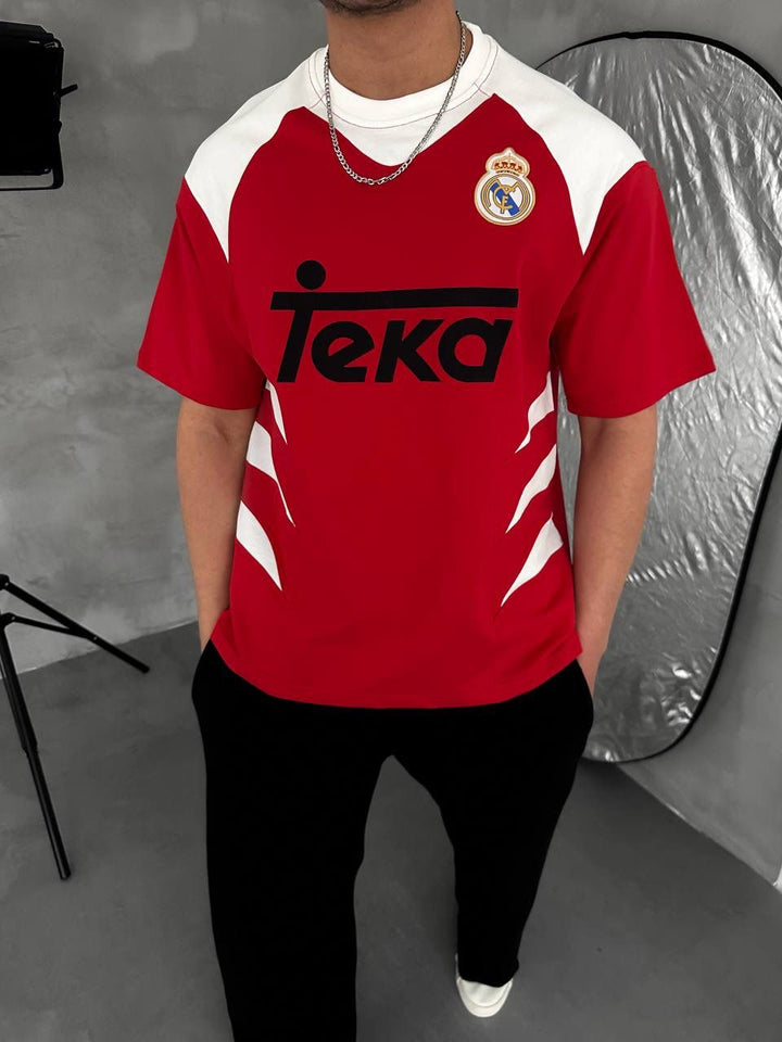Men’s Red Retro Football Jersey T-Shirt