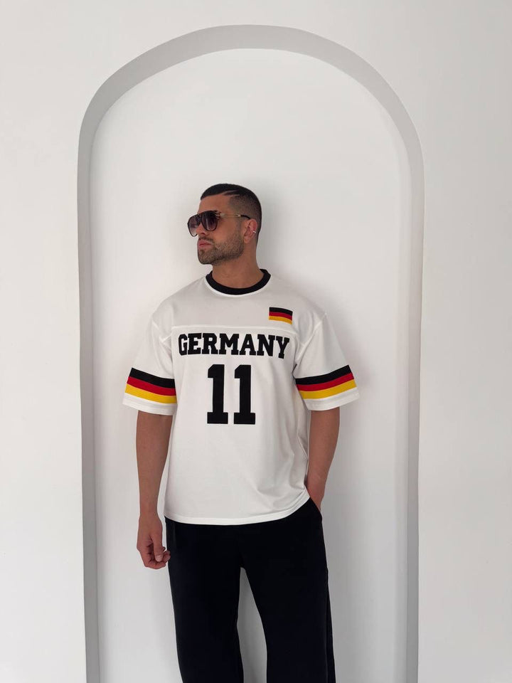 Germany 11 Oversized Jersey Tee – White/Black
