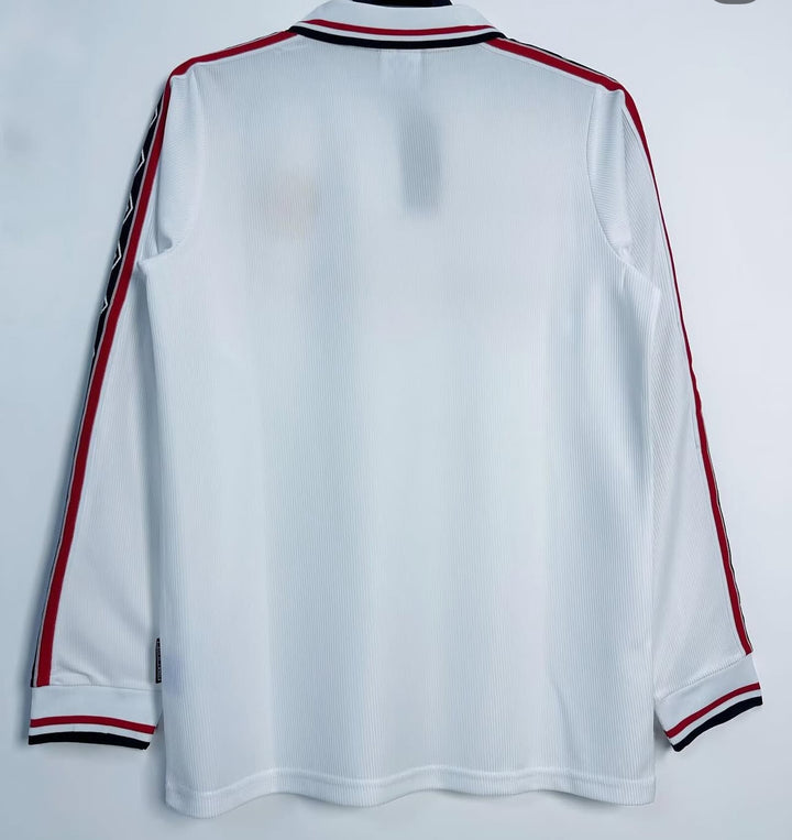 Manchester United white Umbro 1998-1999 long-sleeve away