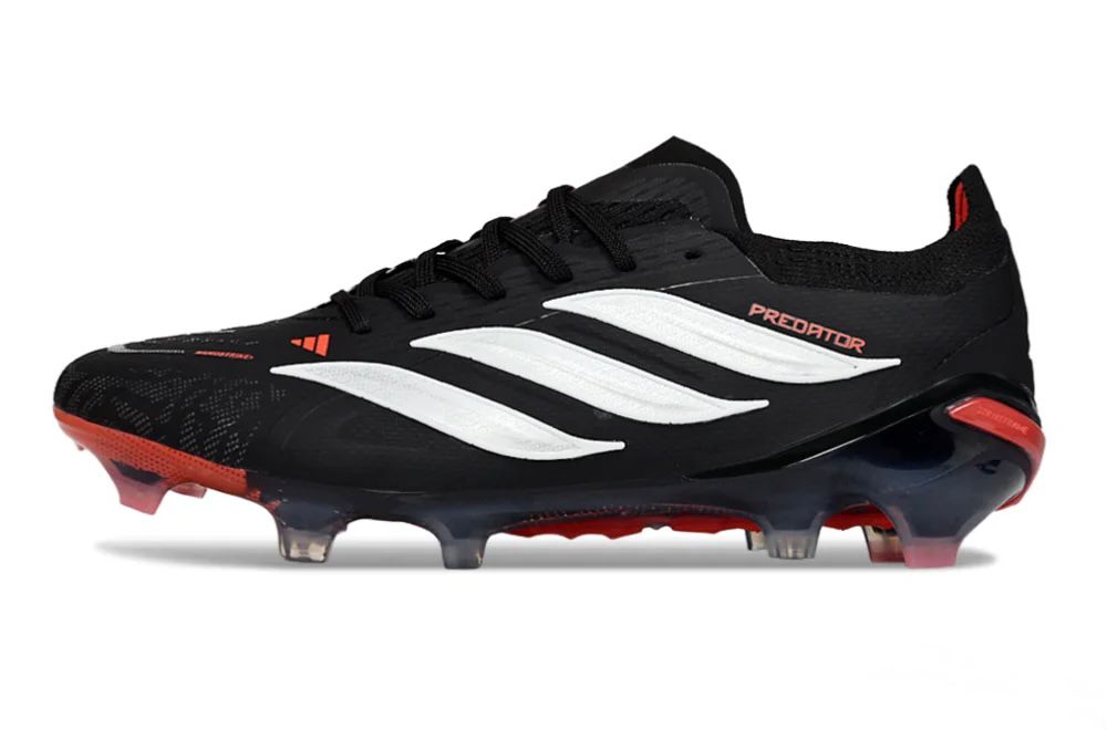 Adidas Predator 26 Elite FG Firm Ground Soccer Cleats - Black/Crimson Blaze/Stealth White